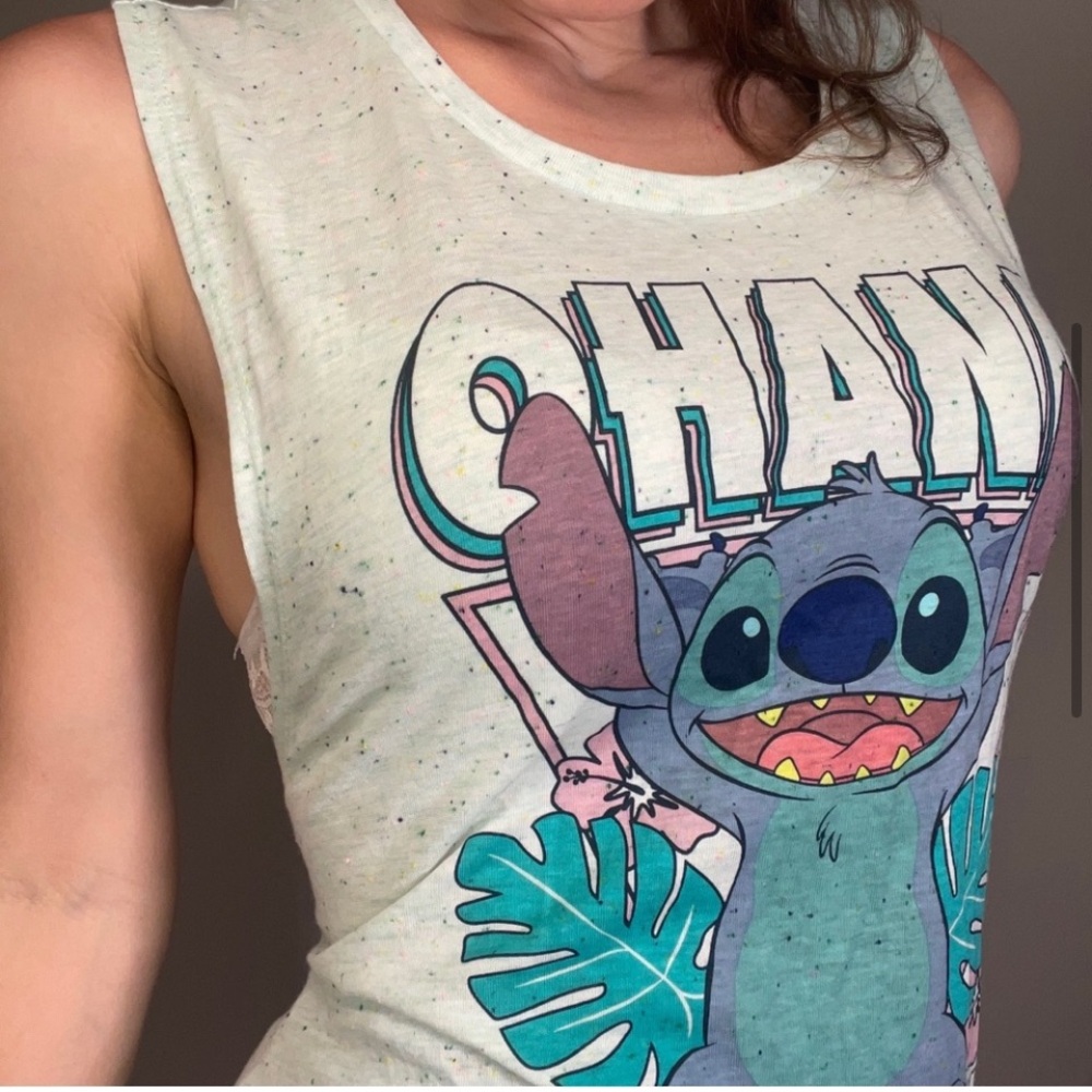 Disney LILO & Stitch Obama Means Family Open Side Tee Funfetti minty green